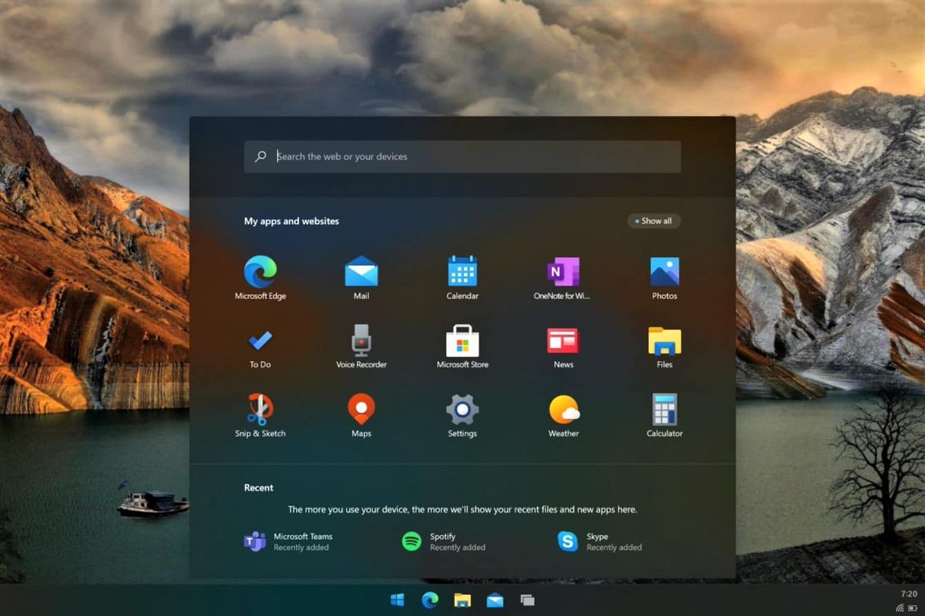 Windows 10x Screenshot
