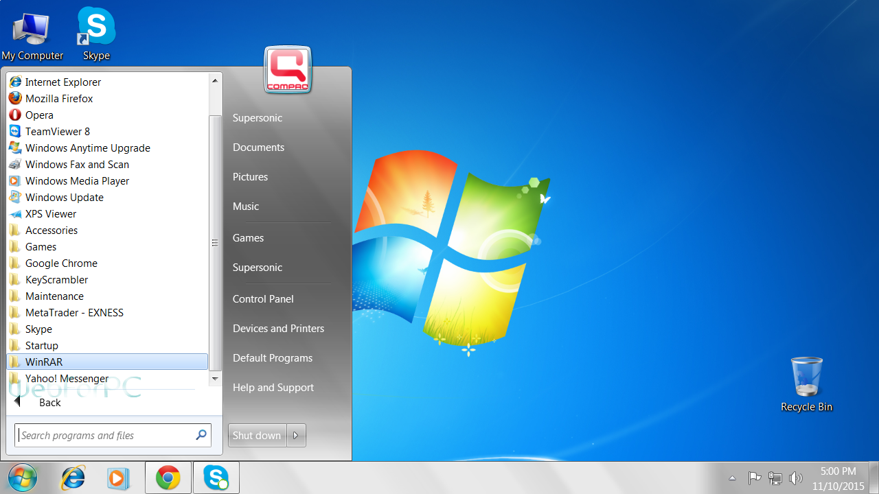 Windows 7 desktop